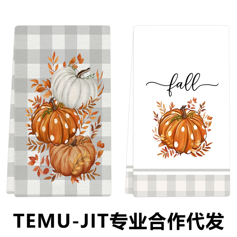 JIT ドロップシッピング キッチン タオル 感謝祭 ハロウィン デコレーション タオル フェスティバル マイクロファイバー ディッシュタオルをサポートします。|undefined