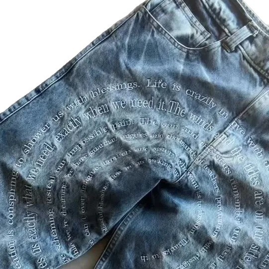 Europa y América transfronterizos tendencia hip hop americana y2k moda Harajuku personalidad callejera jeans casuales pantalones de piernas