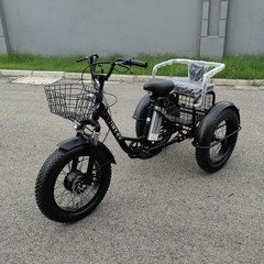20inch ホットセールスポット輸出ファットタイヤ雪野菜バスケットカート後部座席付き人間と貨物を運ぶリチウム電池三輪車