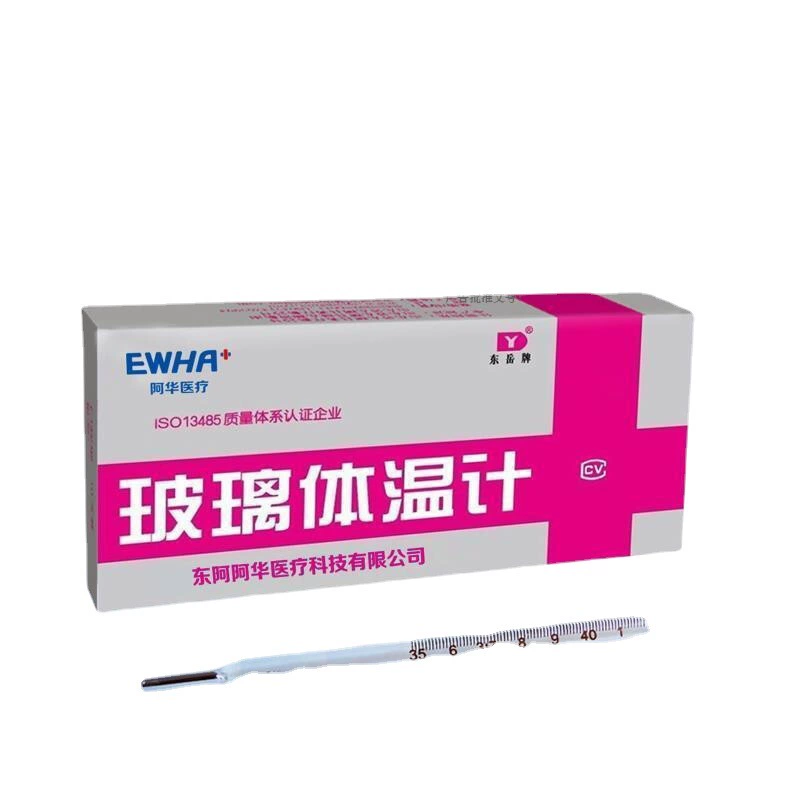 Термометр ртутный, для измерения температуры в ротовой полости и подмышечной впадине, для детей и взрослых, треугольный, стеклянный, медицинский, Dong'e Ahua.