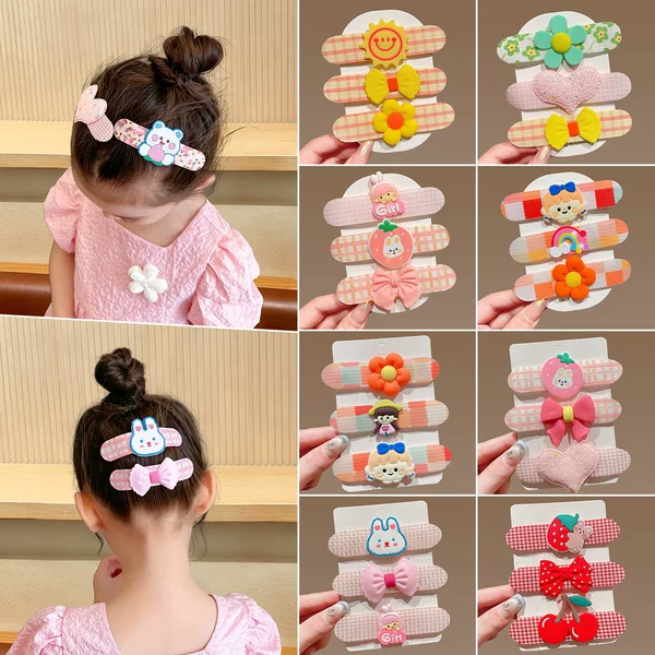 Children's Hair Styling Tool: Cartoon Bangs Stickers for Girls, Magic Stickers for Baby's Back of the Head, Hair Clips that Don't Damage Hair, Hair Accessories