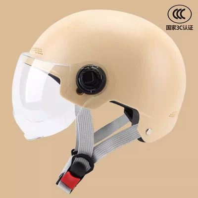 Motosiklet kaskı (dəbilqə) – scooter helmet for men, winter safety - 3c-matte-rice-short-clear-lenses