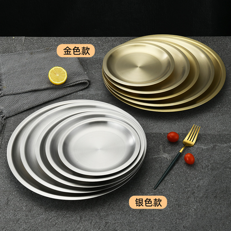 304 Korean stainless steel plate Golden Korean barbecue tables