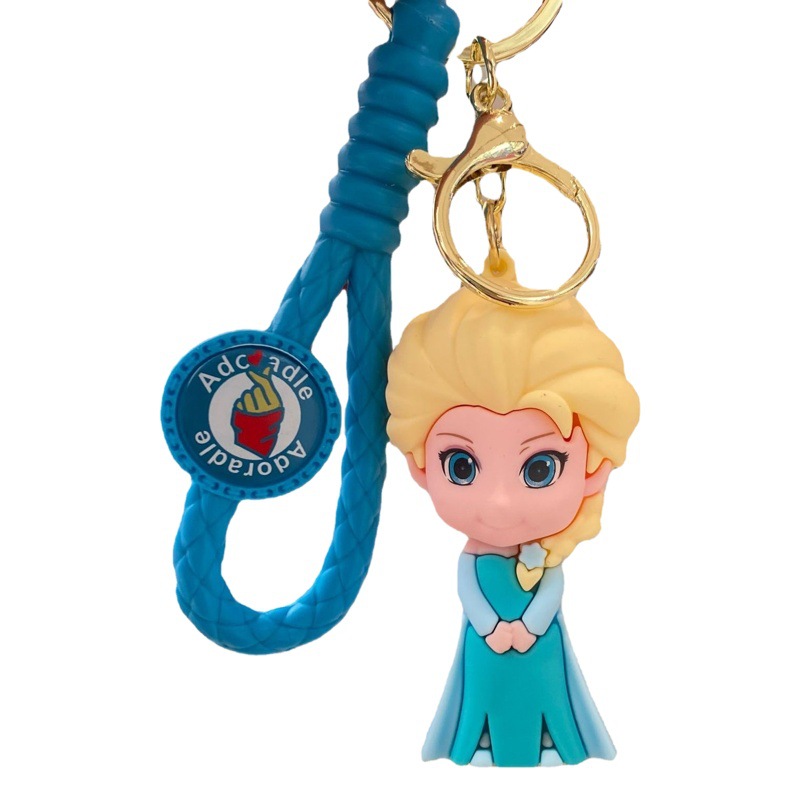 Princesa congelada llavero colgante de dibujos animados muñeca silicona coche llavero lindo creativo pequeño regalo