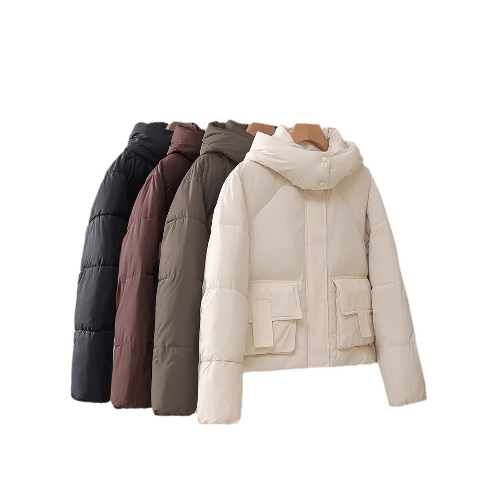 Capa de algodón de pluma corta para mujeres 2024 invierno nuevo estilo coreano de algodón suelto engrosado chaqueta de algodón de moda pequeña chaqueta