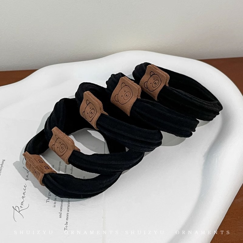 Alta elasticidad y durabilidad como correa de goma para mujeres, color curry simple, cuerda de cabello de cola de caballo alta, anillo de cabello sin heridas de alta calidad