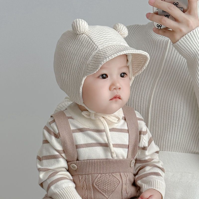 婴儿帽子春秋款胎宝宝针织爱护囟门月龄可爱婴幼儿秋冬季护耳保暖|undefined