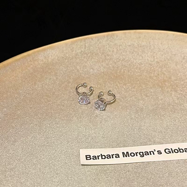 Big earrings with zircon