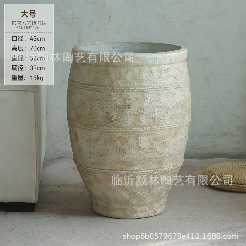 maceta de cemento de alto tipo de plantación de suelo decoración interior simple gran plantación de plantas verdes