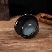 哥窑铁胎主人杯子茶杯功夫茶具高档黑釉复古办公室茶室批发青瓷