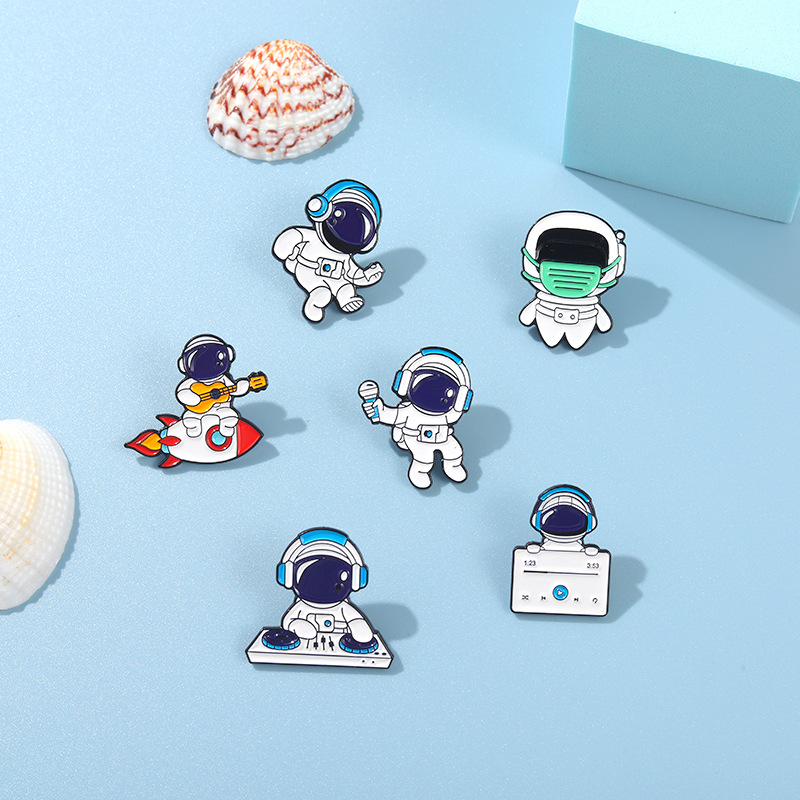 New Astronaut Dj Music Combination Pin Clothes Accessories Brooch display picture 2