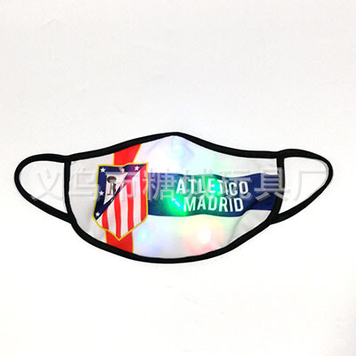Máscara luminosa UEFA equipo de fútbol personalizado LED colorido flash máscara estadio bar discoteca equipo de salto transfronterizo
