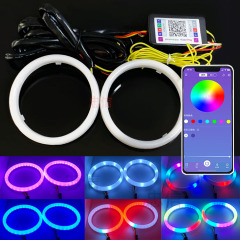 新車携帯電話アプリ制御コットンライトファントム LED ヘッドライトエンジェルアイ絞りユニバーサル装飾修正