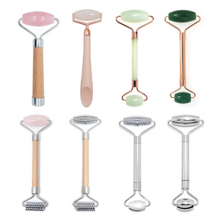 Facial Jade Roller Massager Beauty Facial Massage Stick Metal Toothed Beauty Stick 3D Roller V Face Artifact