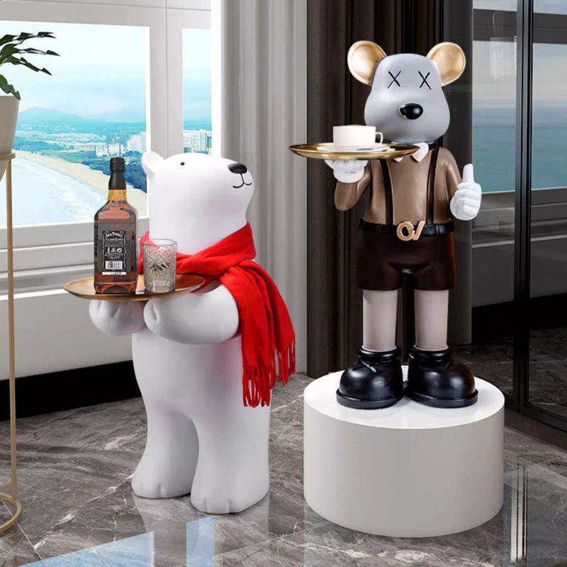 기본 높은 디스플레이 테이블 라운드 직사각형 스튜디오 창 홈 거실 장식 폭력 곰 장식품