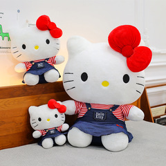 新款牛仔裙KT猫HelloKitty经典系列毛绒公仔可爱玩偶抱枕女生礼物
