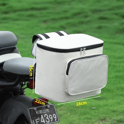 Electric Car Hanging Bag Front Storage Bag Waterproof Hanging Bag Battery Car Mobile Phone Hanging Bag Storage Artifact Large Capacity (Electric car tail box) - rear-bag-white-can-hold-helmet-default-items