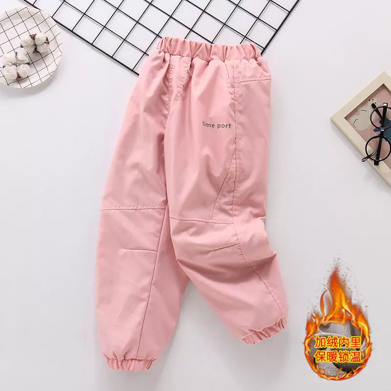 Детские флисовые штаны на осень и зиму 2025 года, новые зимние трехслойные лыжные штаны для девочек и детей старшего возраста