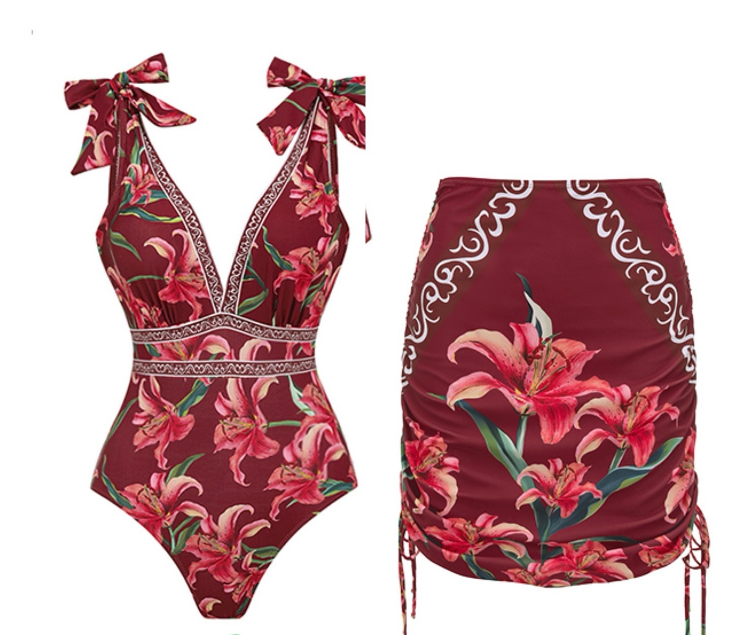 Fato de banho inteiro sexy para mulher com estampa mesh trendy_voghion.com