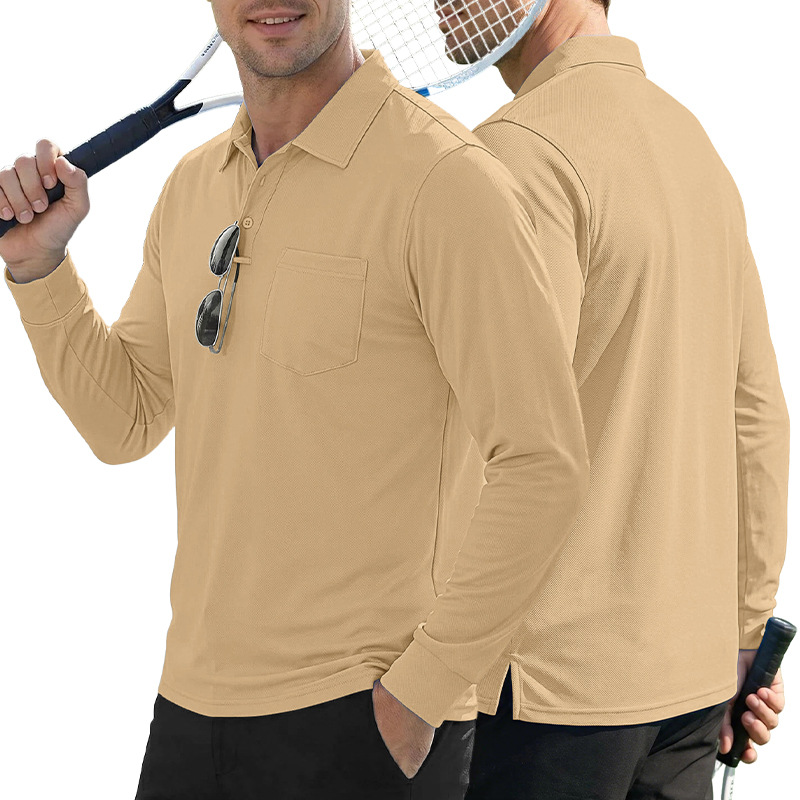 Transfronterizo Amazon manga larga camiseta suelta con collar camiseta hombre Europa y América otoño nuevo estilo al aire libre táctico polo hombre