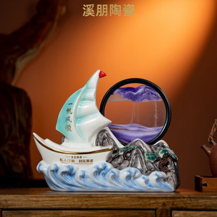Jingdezhen Enamel Ceramic Empty Wine Bottle Liquor Jar Smooth Sailing 1.5kg Pack 2.5kg Art Bottle Factory Direct Sale
