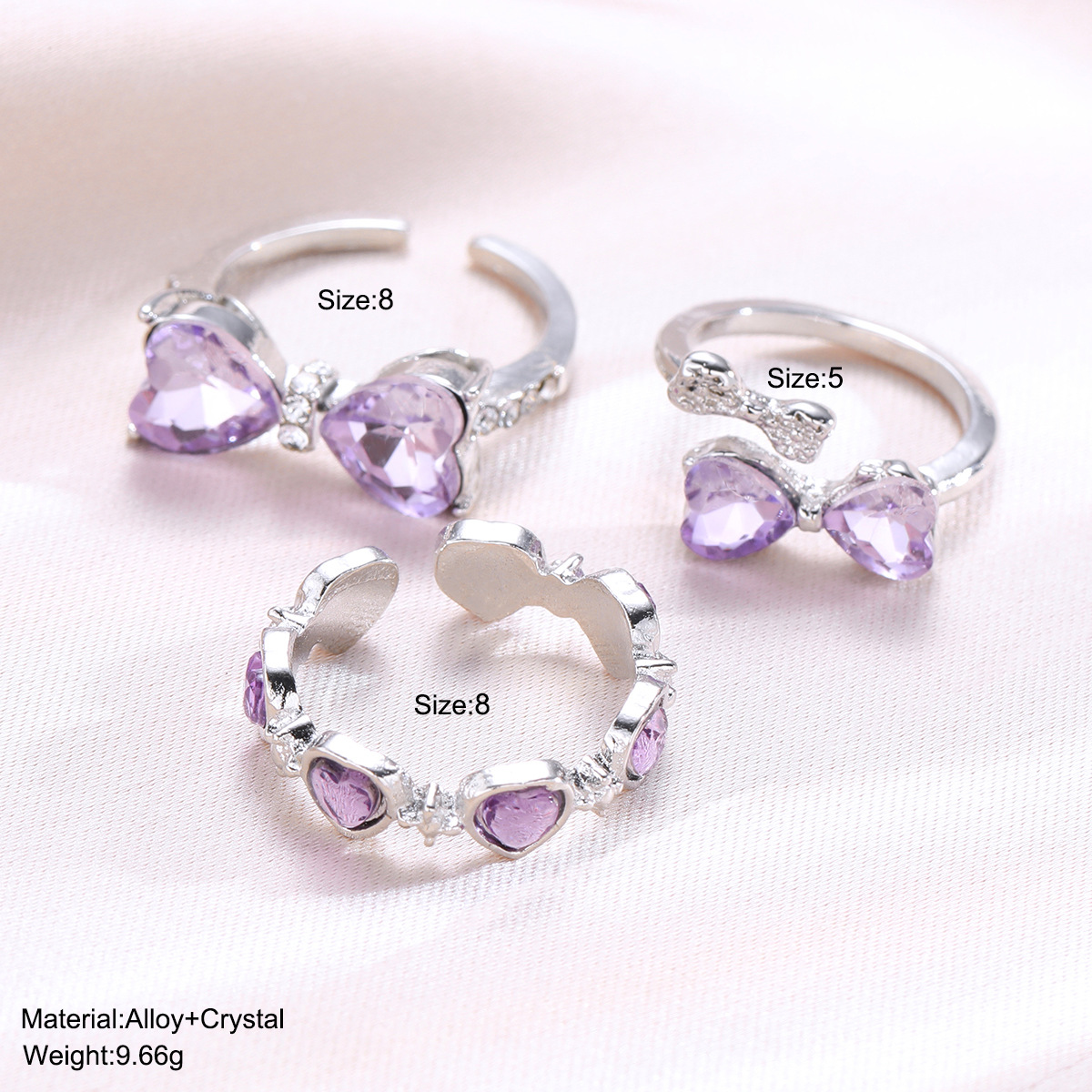 Stackable Minimalist Ring Set With Cubic Zirconia For Women_voghion.com