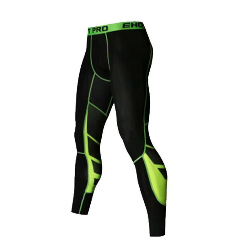 Pantalones de gimnasio para hombres de gimnasio para carreras de baloncesto impresión de pantalones apretados de nueve puntos para hombres que absorben sudor de alta velocidad elástica pantalones de compresión seca en stock