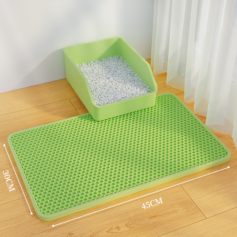 猫砂マット外はね防止マットコントロール砂はね防止猫盆砂板ペットマット二重超用品|undefined
