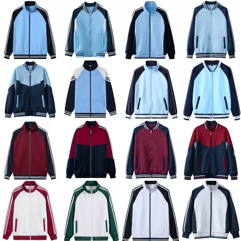 春季中学生校服套装薄外套男女班服运动服初中生两件套团体服印制