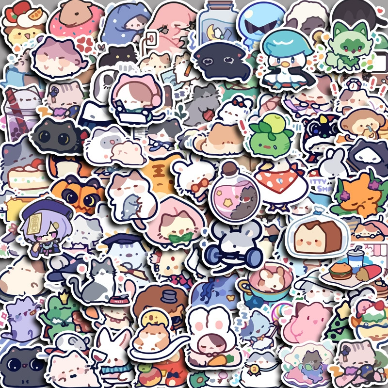 Трансграничная амазония оптом каваи 100 шт ручная наклейка для украшения diy водонепроницаемый высокий цвет значение японского милого