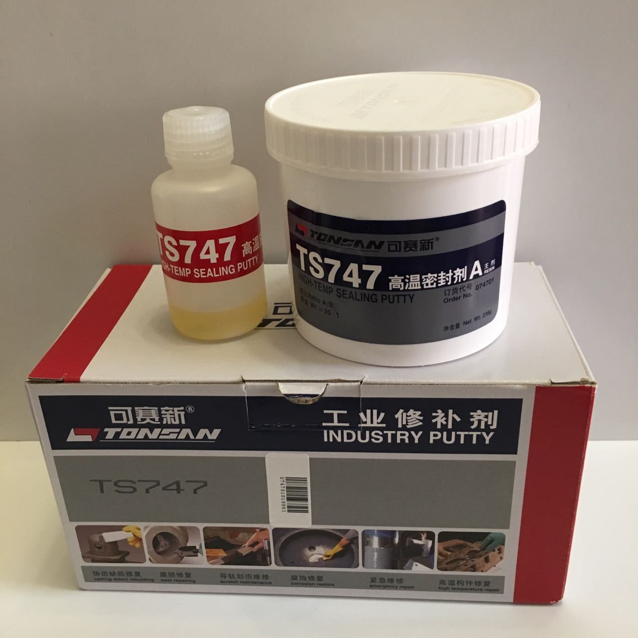 可赛新TS747高温密封剂250g胶水设备密封修补硅橡胶弹性好棕红色