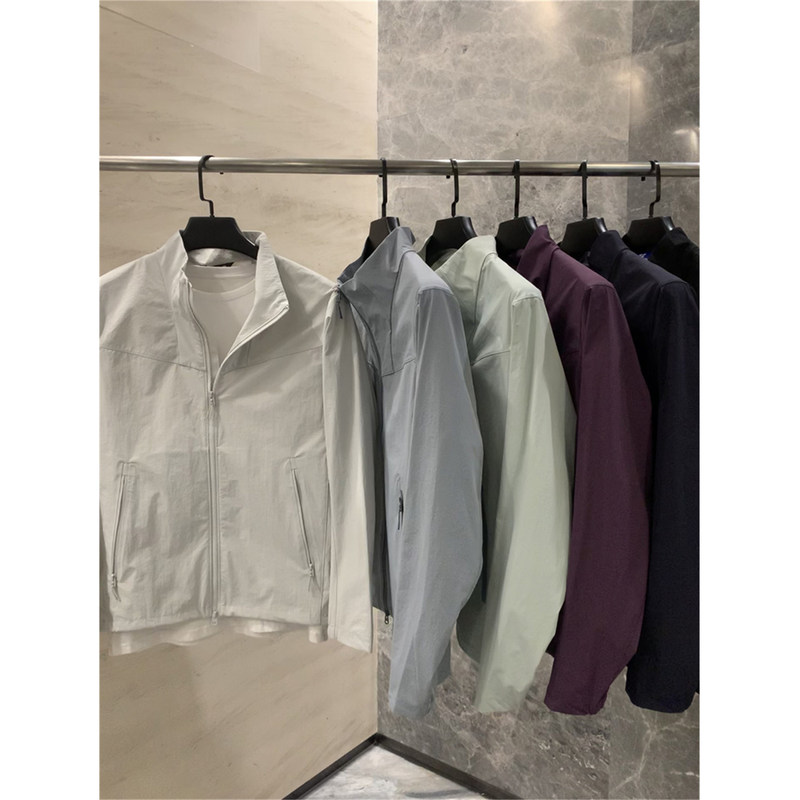 Lu series alternative lightweight high-elastic spring and autumn new style refreshing quick-dry breathable American-style stand-up collar long-sleeve jacket for men