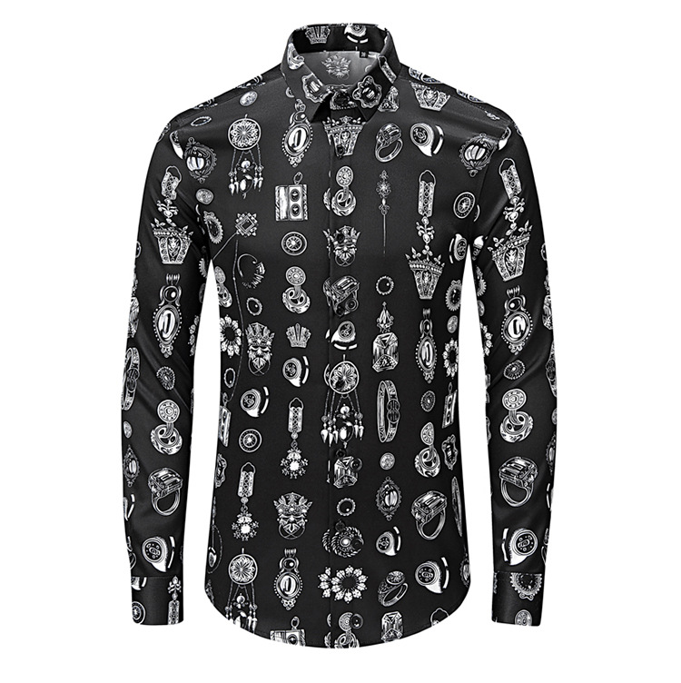 Áo sơ mi nam dài tay phong cách châu Âu, họa tiết kẻ caro, chất liệu polyester chống nhăn, form ôm vừa vặn — Màu ảnh, Giá bán đại lý không được thấp hơn 208 chi tiết 5