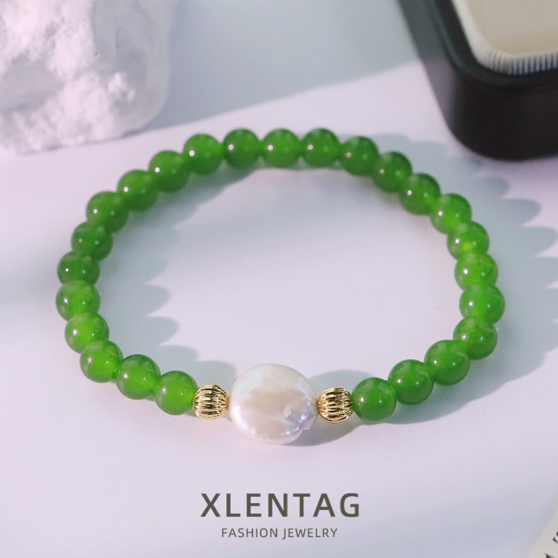 Perla barroca optimizada pulsera de piedra natural pulsera de nicho de lujo ligera versátil pulsera de alta sensación pulsera joyería