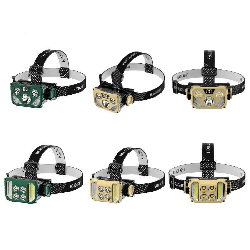 Новая налобная фара для ночной рыбалки, умная, с длительным временем работы, мощным светом, высокой яркостью, миниатюрная, перезаряжаемая, светодиодная, для активного отдыха.