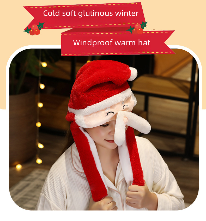 Cappello di babbo natale con orecchie mobili decorazione natalizia_voghion.com