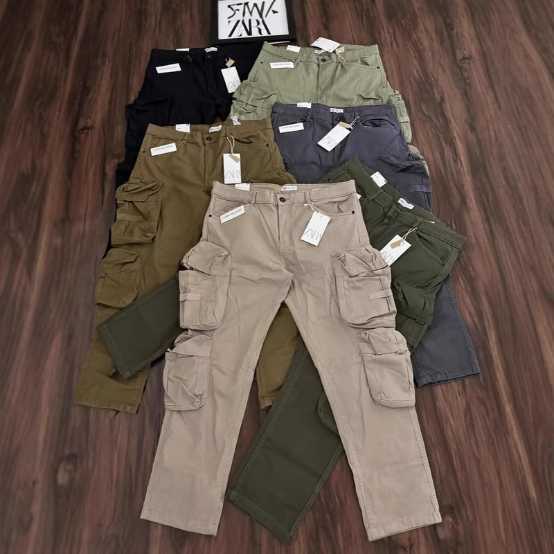 Casual Jogger Cargo Pants Women Wide-Leg Cargo Pocket Pants Wholesale Long Pants