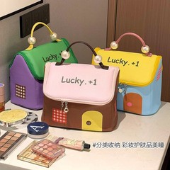 かわいい家の化粧バッグの女性の手提げパーテーション化粧品収納バッグ旅行携帯大容量防水洗面バッグ