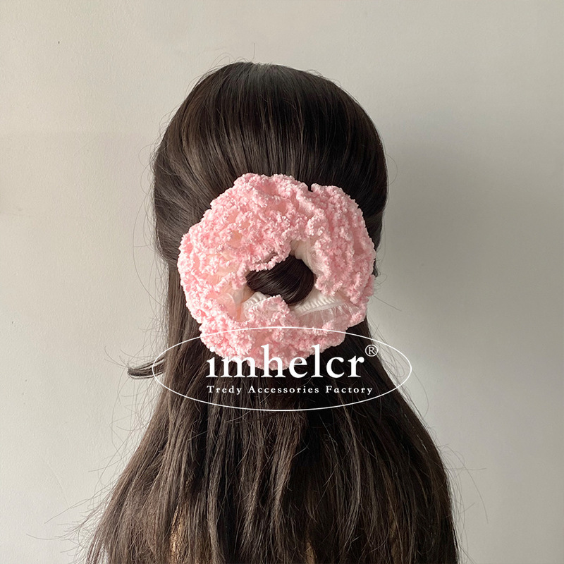 インスイートクリームレーススノーフレーク刺繍アジサイソーセージサークルニッチ優しいガーリーボールヘアロープ新しいスタイル|undefined