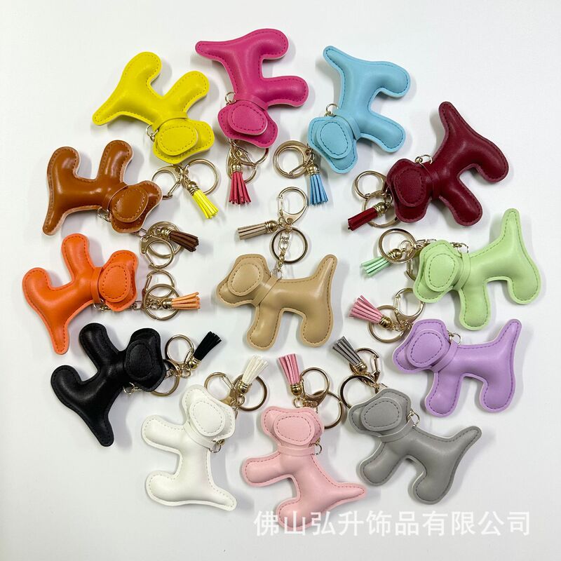 Cartoon Puppy Bag Pendant Creative Car Keychain Pendant Big Puppy Mobile Phone Case Patch Wrist Band Pendant