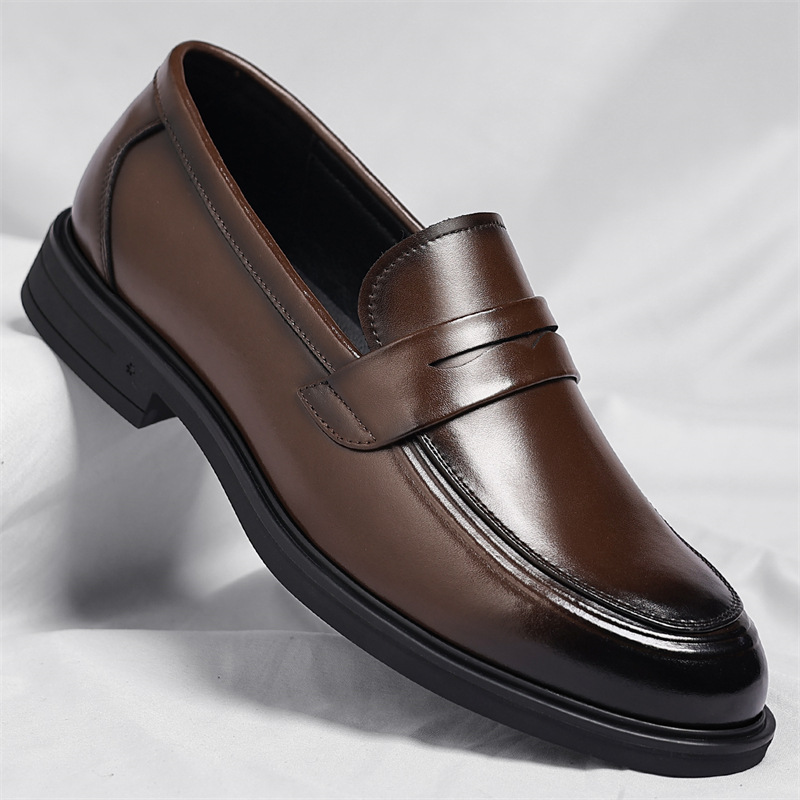 Men's Genuine Leather Slip-On Loafers Comfortable Casual Shoes_vogvips.com