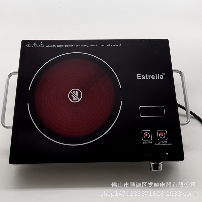 出口英文版电陶炉家用220V110V跨境大功率光波炉触摸旋钮煮茶炉
