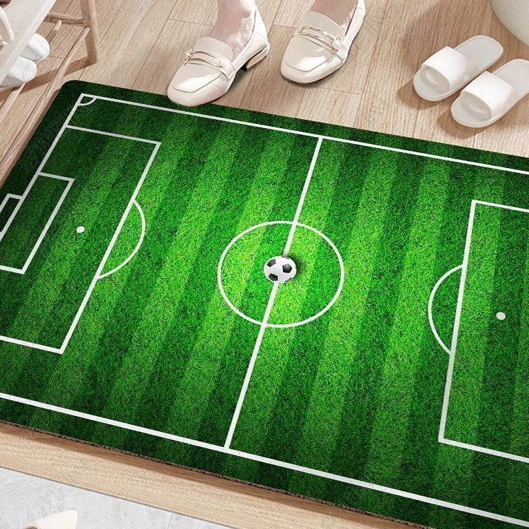 跨境男孩房间运动足球地毯绿色大客厅世界杯卧室草坪防滑地垫批发