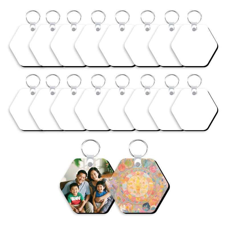 Wholesale Price Personalized Photo Gift Corporate Customer Mdf Sublimation Rectangle Keychain with Tassel