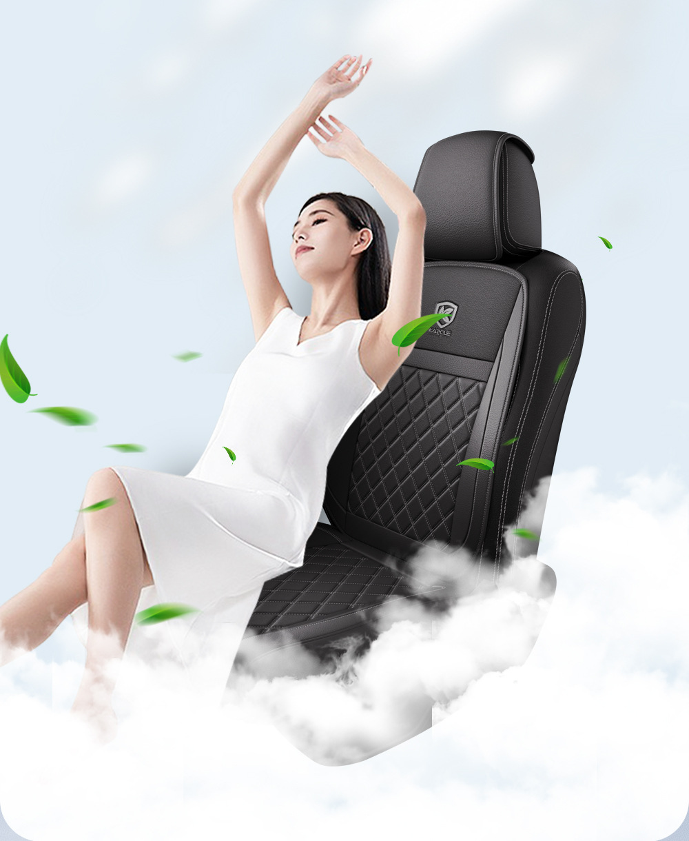Car Cushion Four Seasons Universal Five-seat Cushion Front Main Driving Cushion Leather Seat Cover Half-bag Breathable Seat Cushion