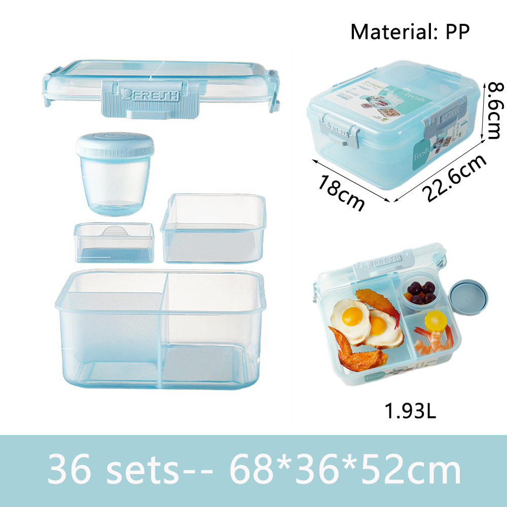 Caja de almuerzo de plástico de gran capacidad 1.9L desmontable caja de almuerzo simple portátil multifuncional caja de almacenamiento de refrigerador fresco