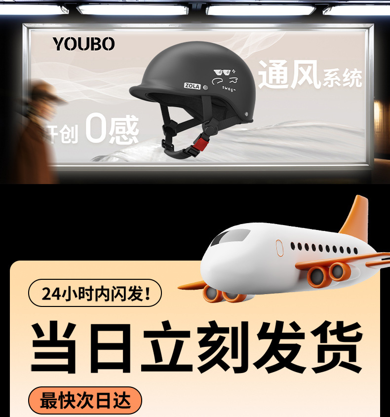 Electric Motorcycle Helmet, Sunscreen Half Helmet, Universal for All Seasons