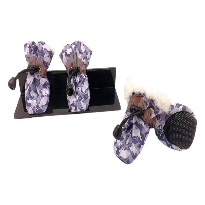 Dog Shoes with Thick Soles, Foot Covers for Teddy and Bichon, Winter Outdoor Anti-Dirt Shoes for Pomeranian and Small Dogs, Non-Slip Shoe Covers