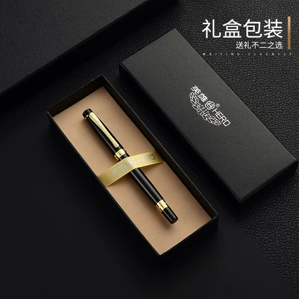 Hero Signature Pen 3802 official genuine goods business high-end office Metal Ballpoint pen signature pen free lettering