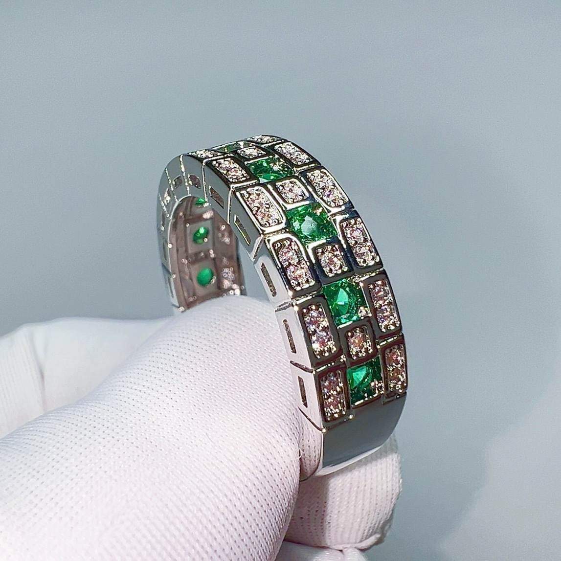 European and American Wind Wide Edition Full Diamond Unisex Ring Wedding Ring Engagement Diamond Ring Cross-border Explosions Jewelry Factory